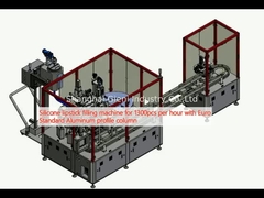 Máquina de llenado de lápiz labial de silicona para 1300pcs por hora con columna de perfil de aluminio Euro Standard
