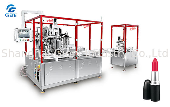 Máquina de llenado de lápiz labial de silicona para 1300pcs por hora con columna de perfil de aluminio Euro Standard