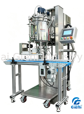 Máquina de llenado en caliente de boquilla única con sistema de pistón servoaccionado, tanque de elevación automática y precisión de ±0,1 g para brillo de labios y cera