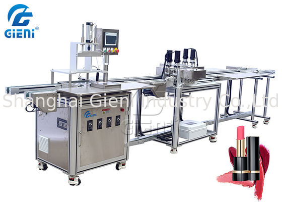 Barra de labios que lanza el equipo de relleno cosmético con atornillar del envase