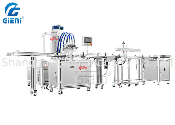 3 capas de 50ml del protector labial de la máquina de rellenar cosmética del palillo con 4 bocas