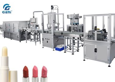 Un buen precio. Máquina de rellenar del protector labial automático lleno con el túnel de refrigeración en línea