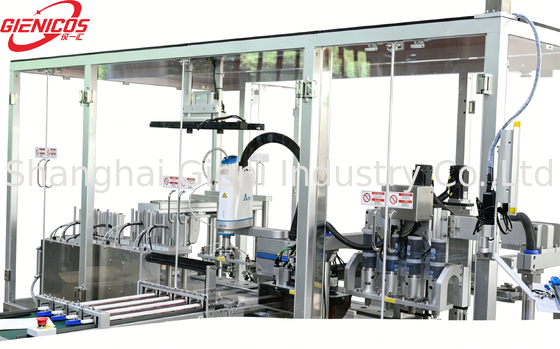 Máquina automática de llenado de cojines con sistema Flip Pick & Place de 180 ° Cuatro boquillas de servo llenado y dos tanques de acero inoxidable de 25L