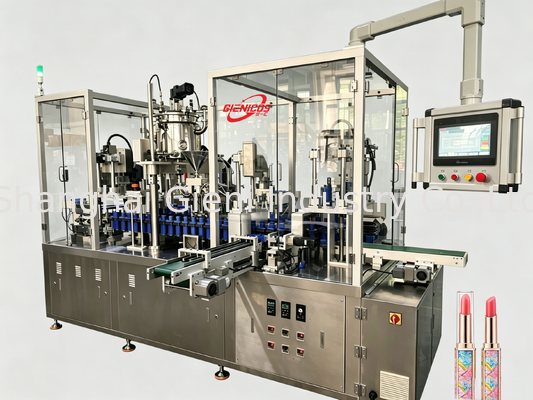 JQH-02 Máquina rotativa de llenado de brillo labial con velocidad de 80 PCS/MIN, material SUS304 y eficiencia de doble estación para la producción cosmética