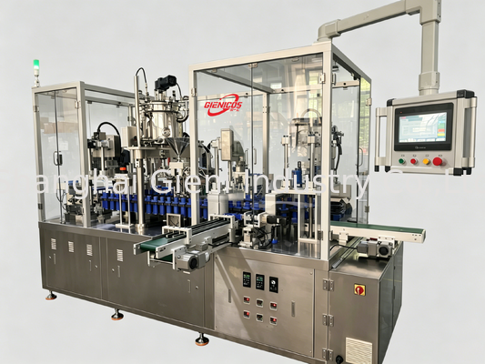 JQH-02 Máquina de llenado de gloss labial de alta velocidad con salida de 80 PCS/MIN y servopistón de llenado en material SUS304