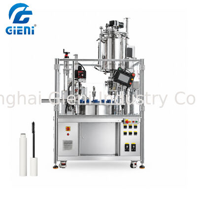 Máquina llenadora de máscara de pestañas de tamaño de botella múltiple, alimentación por vibración, llenadora para un operador
