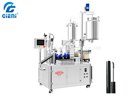 Un buen precio. llenador del tubo de la máquina de rellenar del lustre del labio del rimel del tanque 15L semi automático en línea